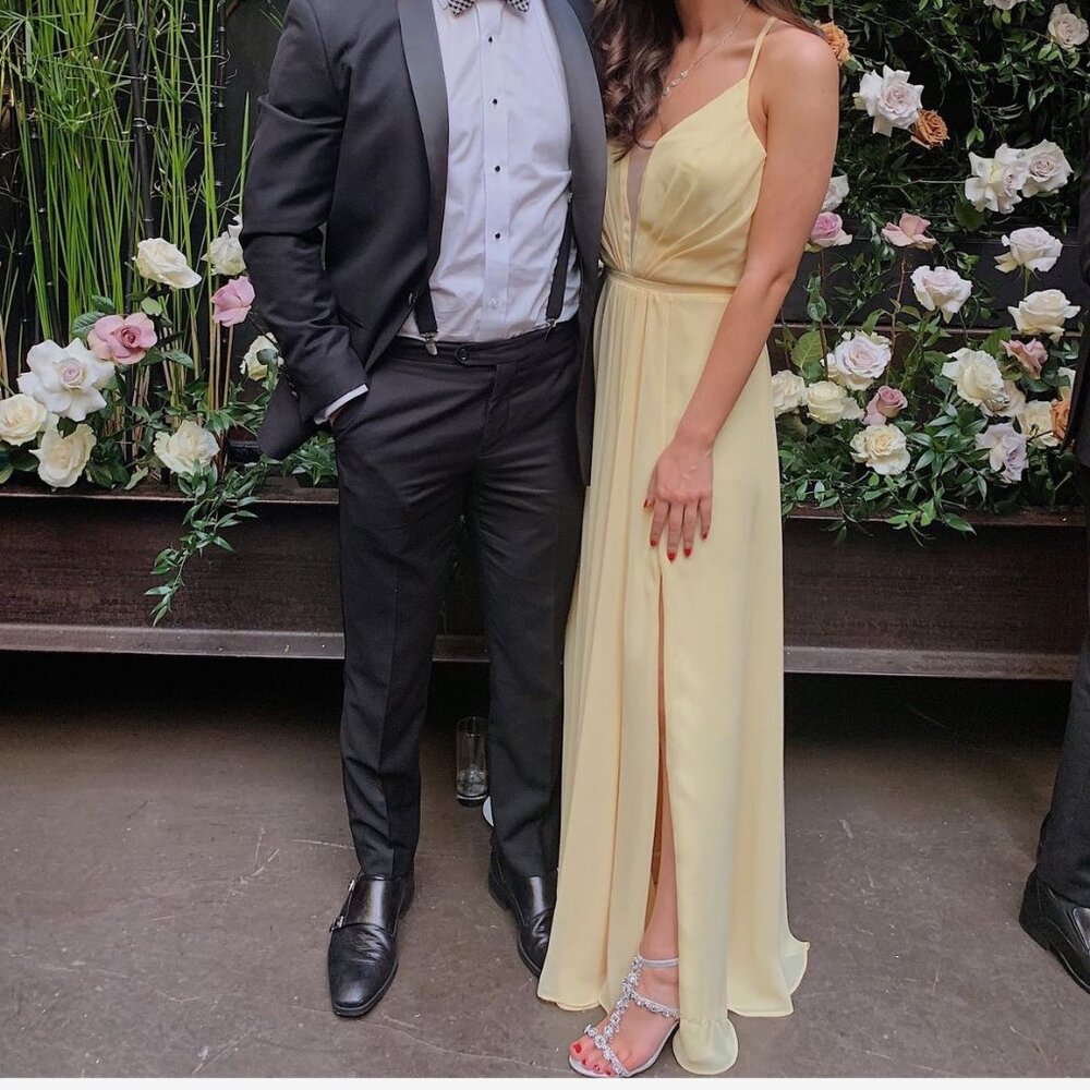 Yellow slit Maxi Dress